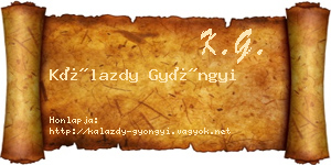 Kálazdy Gyöngyi névjegykártya